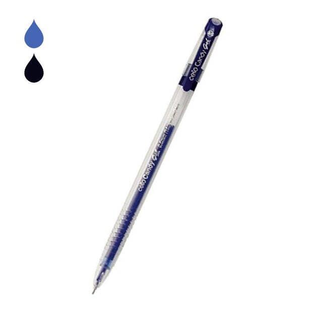 Rašiklis su dangteliu, geliniu pagrindu, 0,5 mm (rašo juoda, mėlyna spalva)