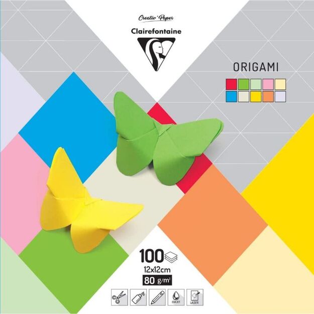 Origami popierius 12x12 „Mixed“, 100 lap.