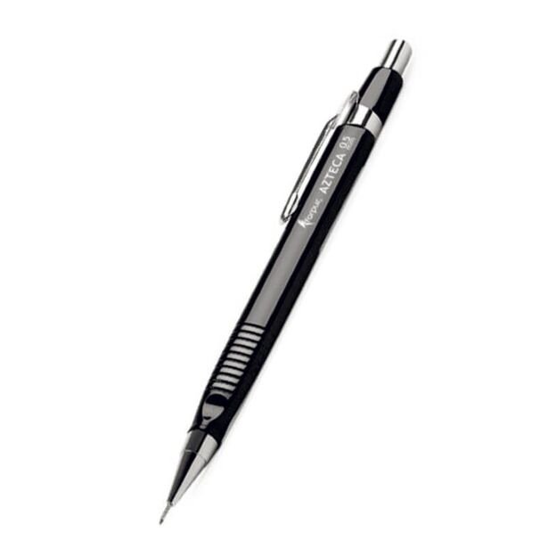 Automatinis pieštukas 0,5 mm., su trintuku, metaliniu galiuku ir įsegėle, ergonominiu guminiu pagrindu.