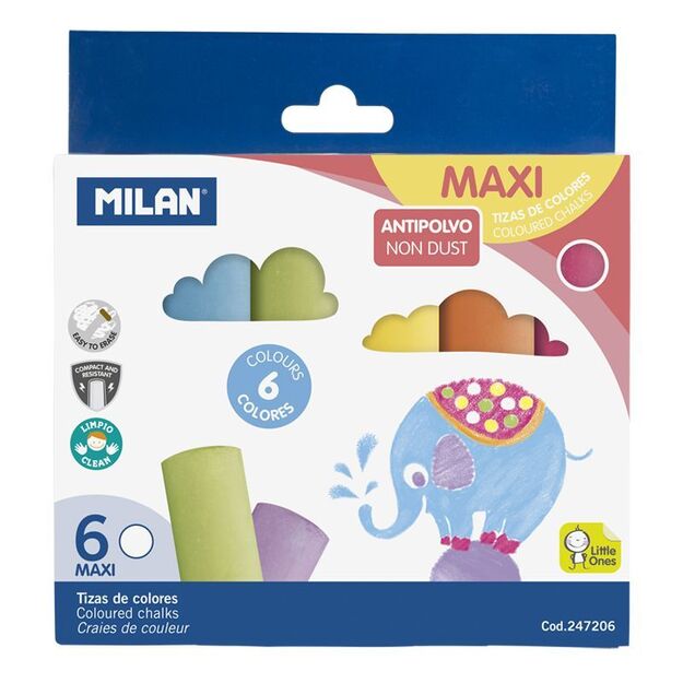 Kreida  6 spalvų   6 vnt „Milan Maxi“