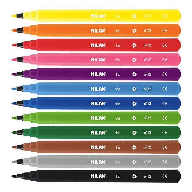 Flomasteriai 12 spalvų „Fine 6112“