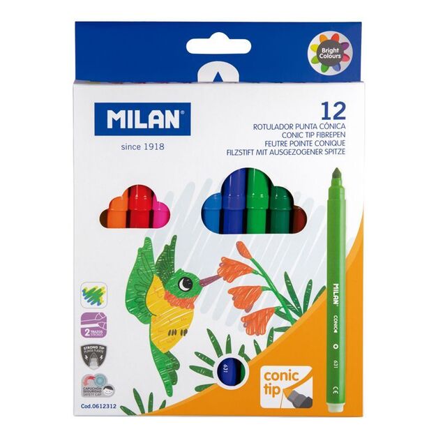 Flomasteriai 12 spalvų „Milan 631“