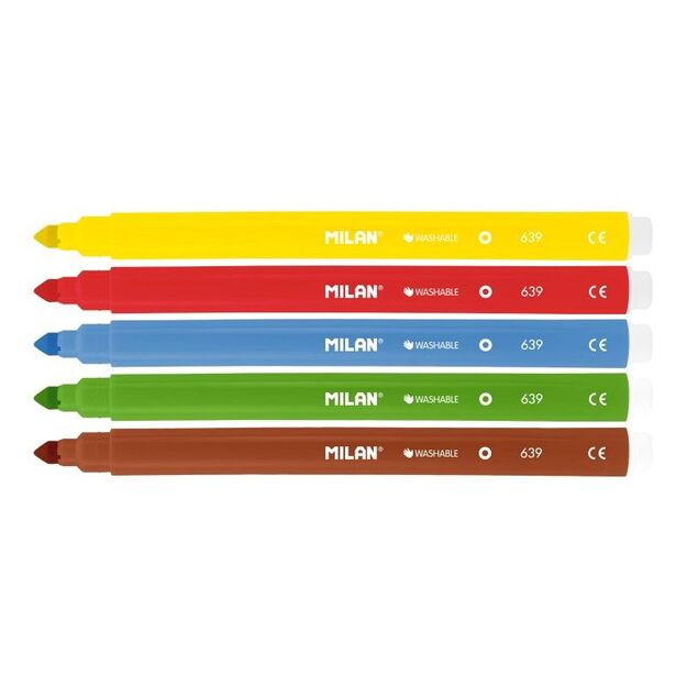 Flomasteriai   5 spalvų „Milan 639“, nuplaunami