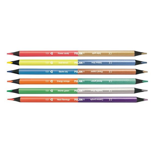 Spalvinimo pieštukai   6x2 spalvų „BlackWood Fluo“