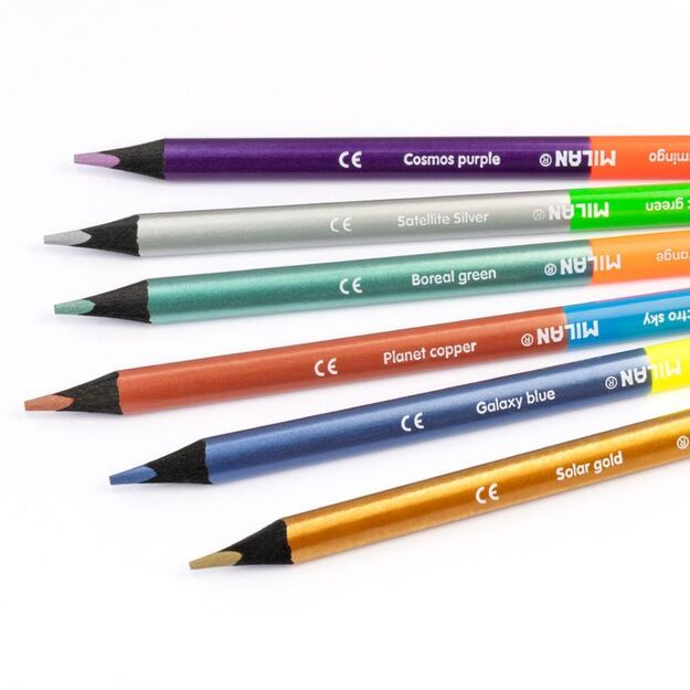 Spalvinimo pieštukai   6x2 spalvų „BlackWood Fluo“