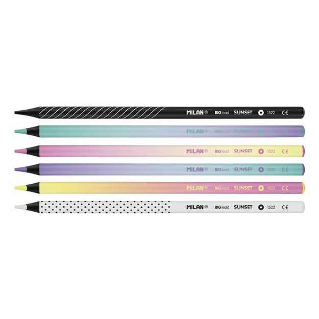 Spalvinimo pieštukai   6 spalvų „SunSet“