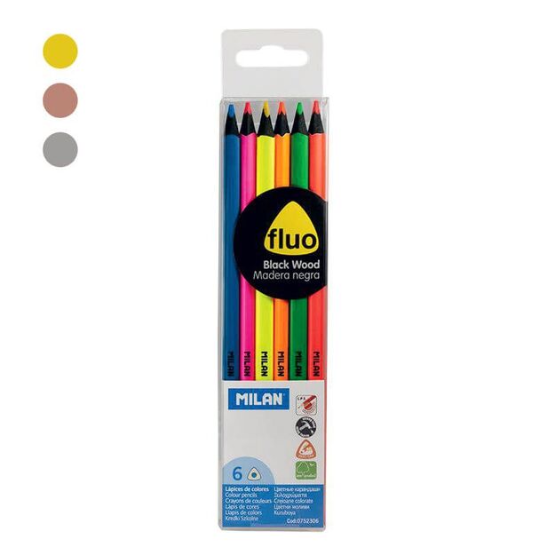 Spalvinimo pieštukai   6 spalvų „BlackWood“