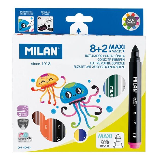 Flomasteriai   8+2 spalvų „643 maxi Milan“