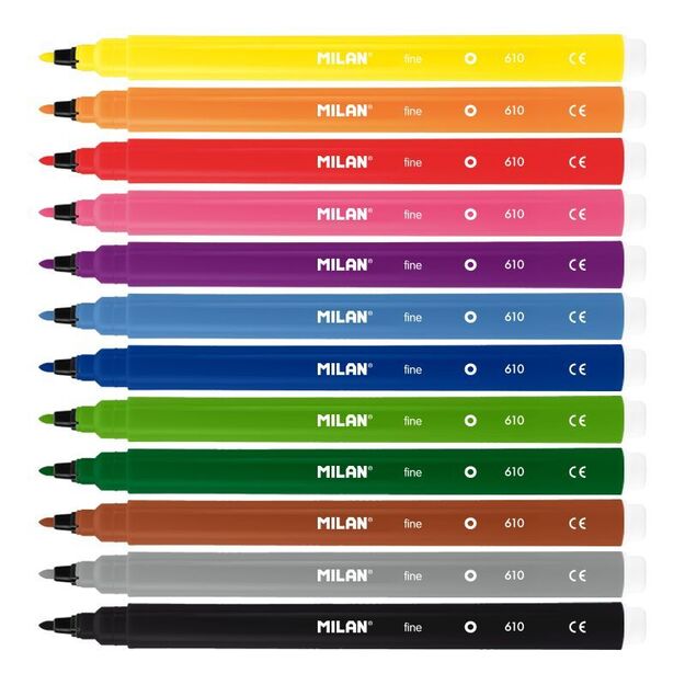 Flomasteriai 12 spalvų „Fine 610“