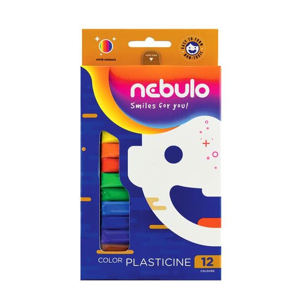 Plastilinas 12 spalvų „Nebulo“  200g.
