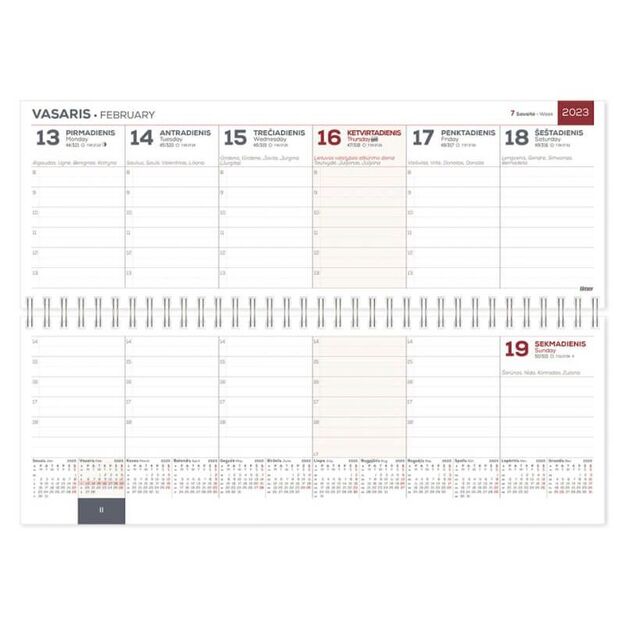 Kalendorius, savaitinis „Forum“ PVC kietu viršeliu