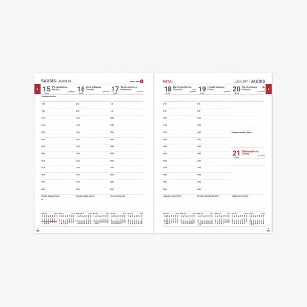 Planavimo kalendorius A4 „Futura“ PVC viršeliu